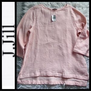 NWT J. Jill Soft Pink Crinkle Tunic Top